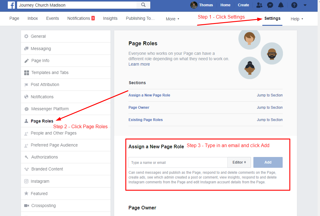 Add Another Admin To Your Church Facebook Page