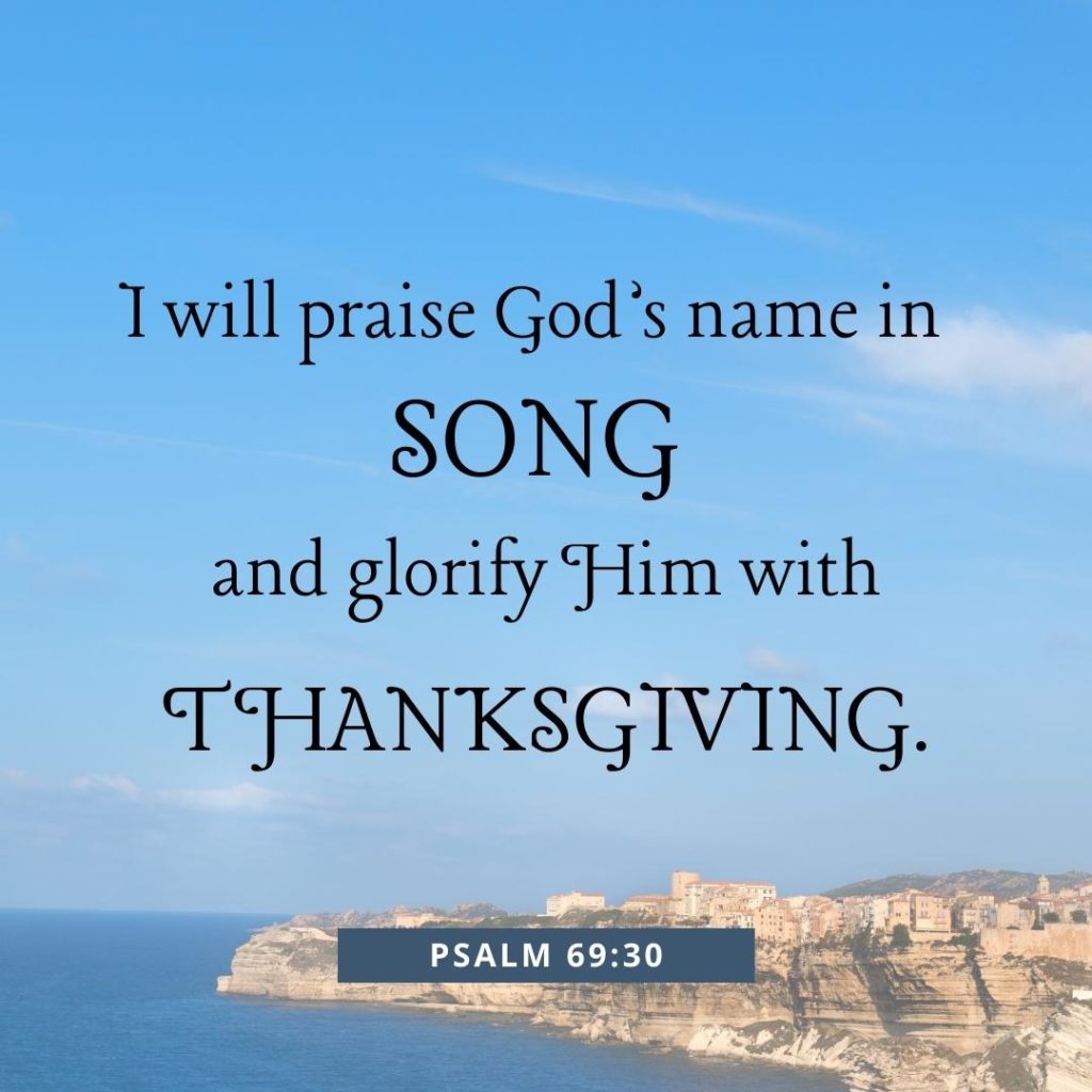 Let us praise God's glorious name and come into his presence with thanksgiving