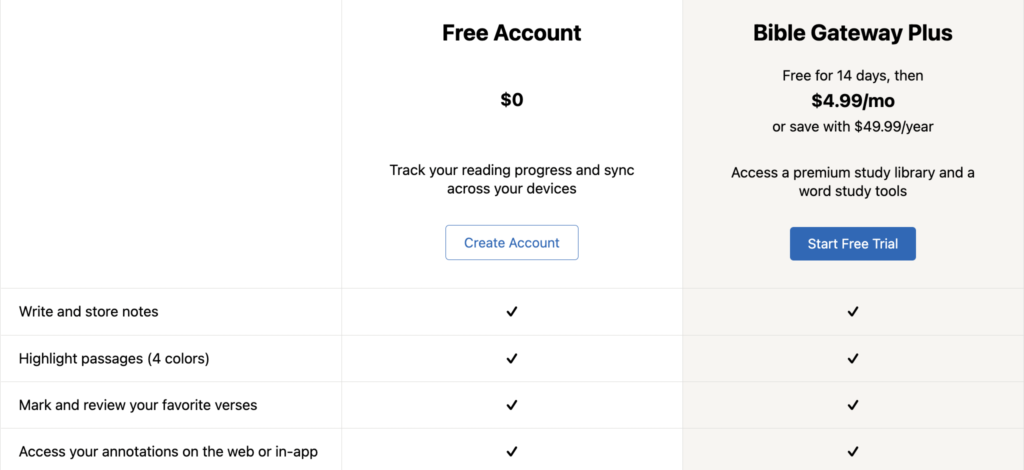 Bible software free plan